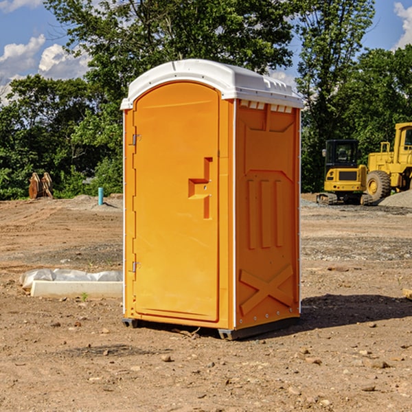 how often are the porta potties cleaned and serviced during a rental period in Sarles